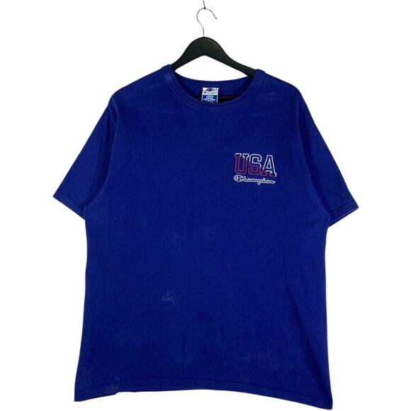 Vintage Champion USA Mini Logo T-Shirt L - Picture 1 of 7